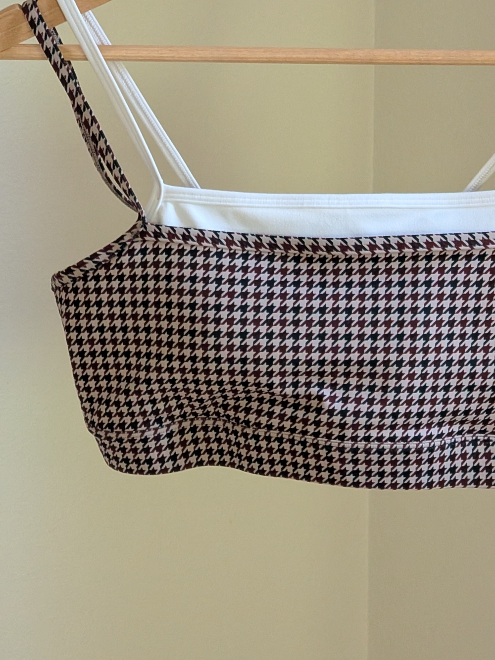 Abercrombie & Fitch YPB Double Layer Houndstooth Sports Bra In Brown - M - Picture 6 of 10
